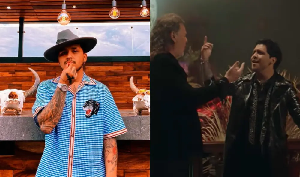 El tema entonado por Christian Nodal junto a Fher Olvera forma uno de los discos de Maná llamado ¿Dónde jugarán los niños?. Foto: composición Christian Nodal/Instagram, captura YouTube.