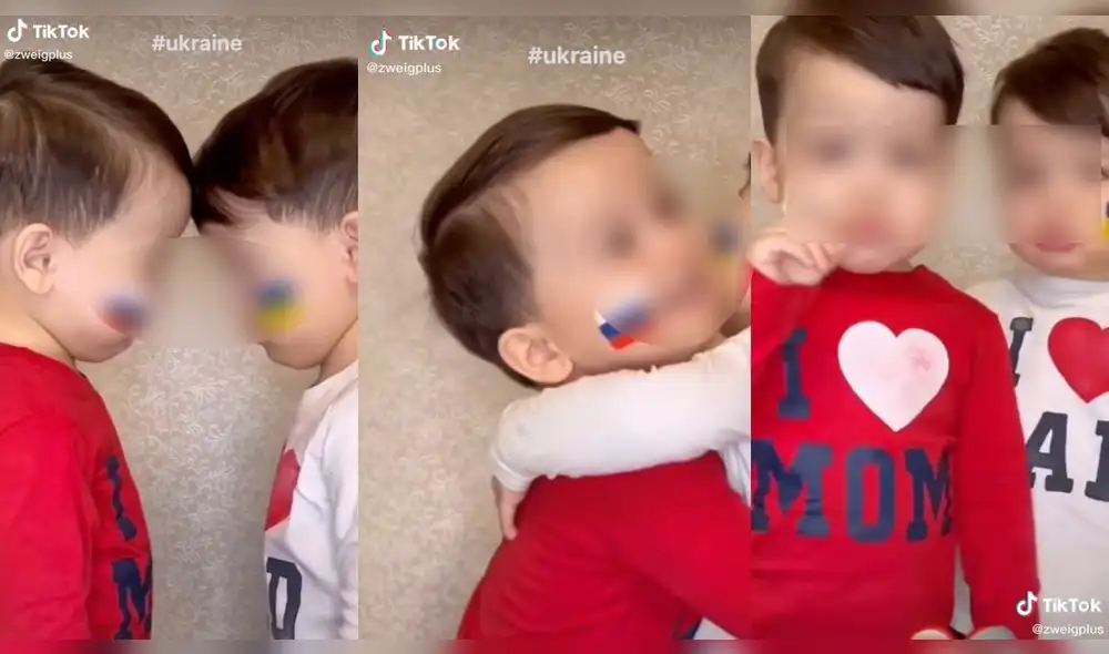 Los pequeños se dieron un tierno abrazo como señal de paz. Foto: captura de TikTok Los pequeños se dieron un tierno abrazo como señal de paz. Foto: captura de TikTok