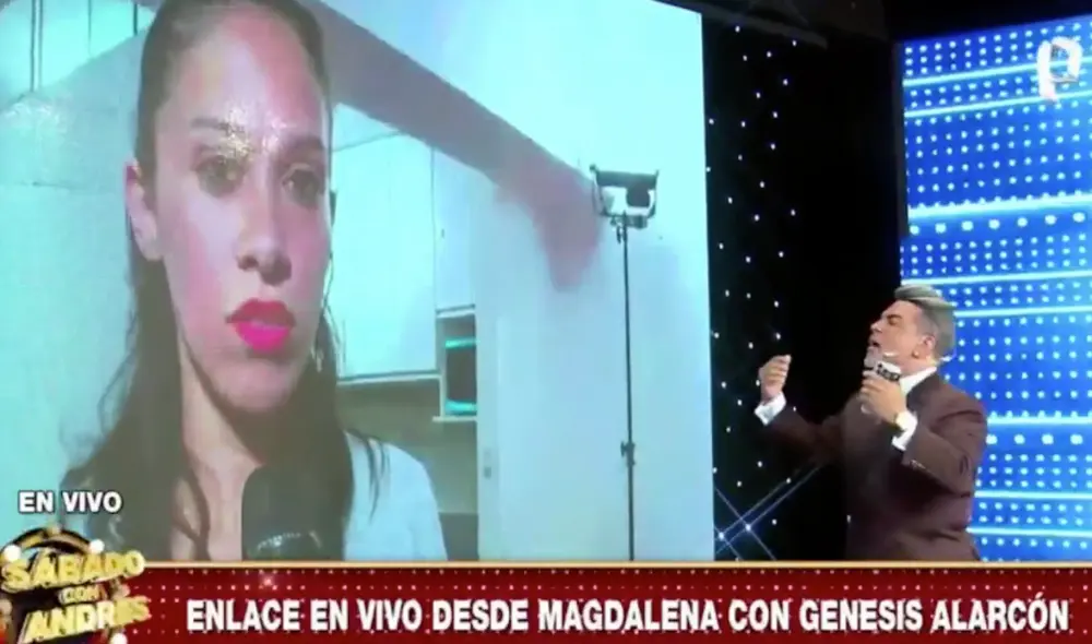 La figura de Panamericana se encargará por seis meses de la manutención de Génesis Alarcón y sus hijos. Foto: Porque hoy es sábado con Andrés/captura