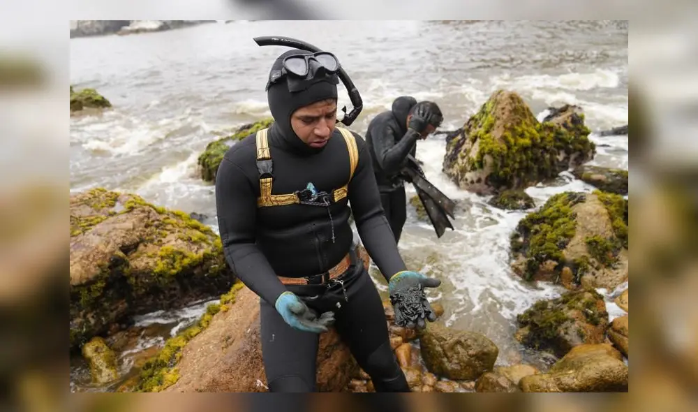 Kiefer Taboada lleva 41 días sin poder trabajar en el mar a causa del daño ecológico que provocó el derrame de petróleo. Foto: AP/Martín Mejia.