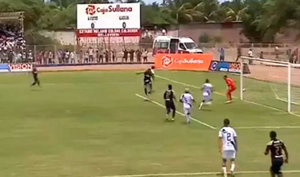 Gol de Barcos para el 1-0 de Alianza ante Alianza Atlético. Foto: captura Gol Perú