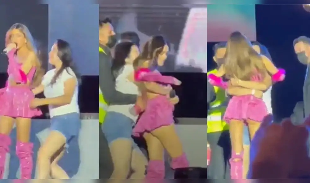 Tini Stoessel, lejos de asustarse, tuvo un noble gesto con su admiradora. Foto: composición/captura de video Tini Stoessel, lejos de asustarse, tuvo un noble gesto con su admiradora. Foto: composición/captura de video