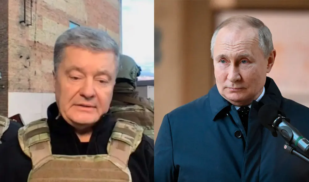 Petro Poroshenko acompaña a las fuerzas de Defensa Civil en las calles de Kiev. Foto: composición / CNN / AFP Petro Poroshenko acompaña a las fuerzas de Defensa Civil en las calles de Kiev. Foto: composición / CNN / AFP