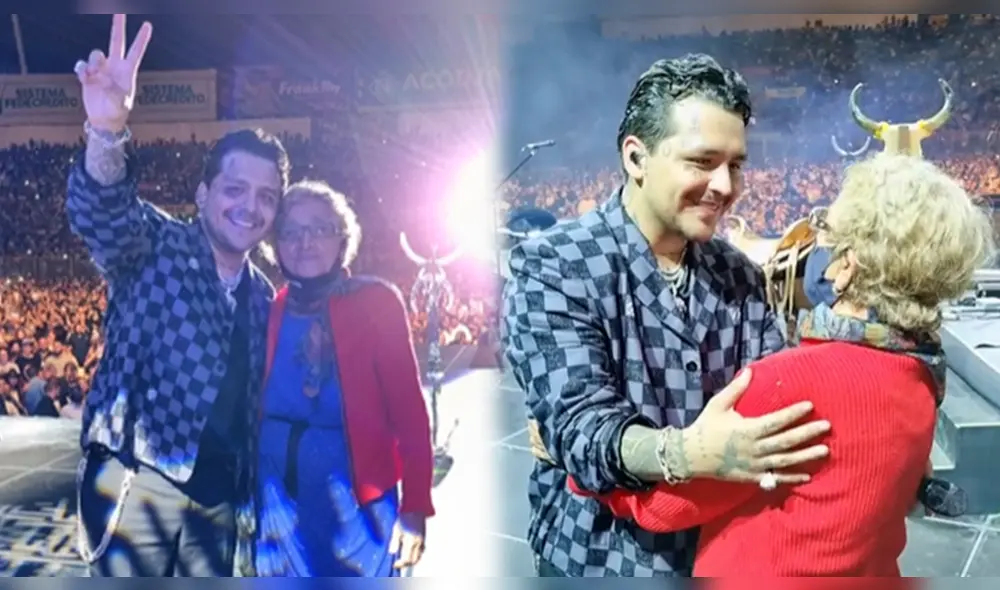 La madre de Christian Nodal fue cómplice de la sorpresa para la abuelita Rosaura, de 92 años. Foto: composición/captura TikTok