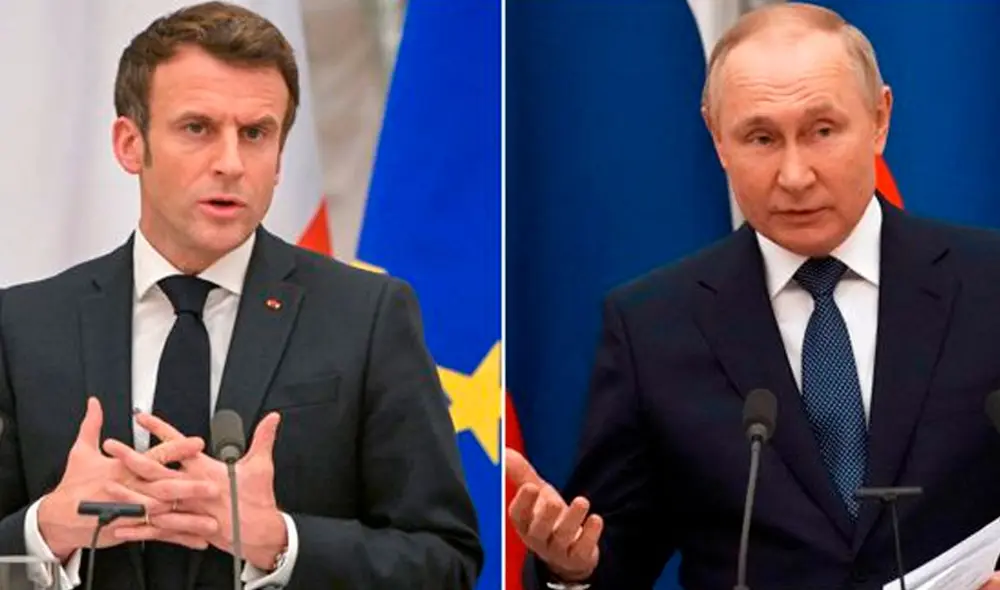 Putin se compromete con Macron a suspender los ataques contra la población ucraniana. Foto: AFP Putin se compromete con Macron a suspender los ataques contra la población ucraniana. Foto: AFP
