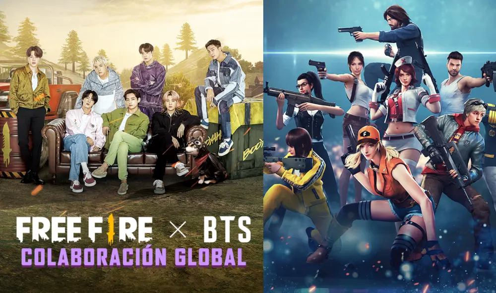 BTS sorprendió a sus seguidores con una colaboración especial con Free Fire. Foto: composición La República/Garena