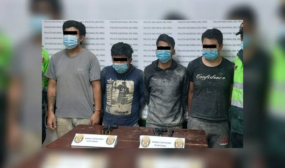 Los sujetos trataron de huir, pero fueron reducidos por la Policía. Foto: PNP Los sujetos trataron de huir, pero fueron reducidos por la Policía. Foto: PNP