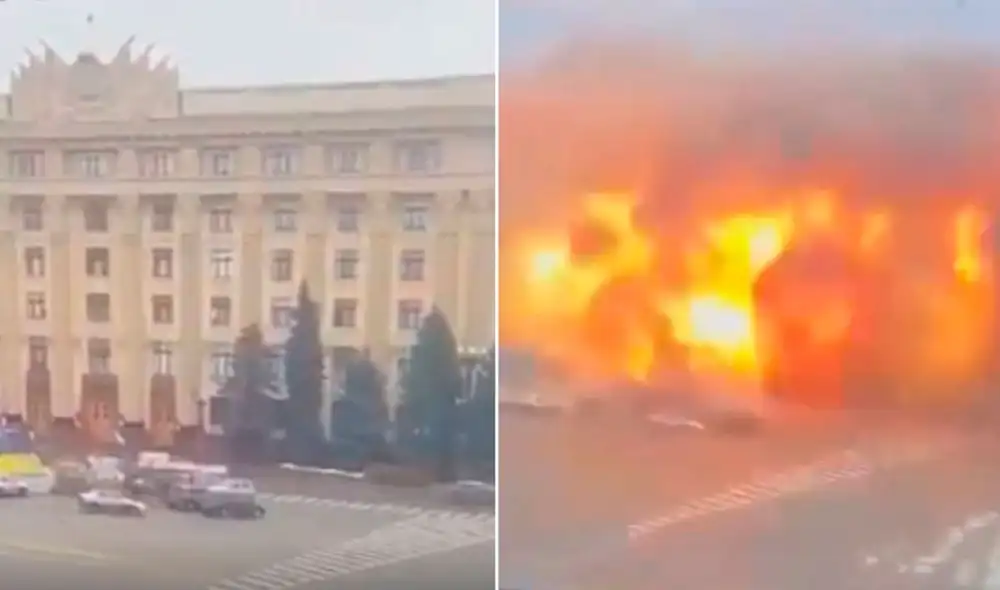 Járkov tiene 1.400.000 habitantes y se ubica no lejos de la frontera con Rusia. Fue atacada bélicamente este martes. Foto: composición/ Twitter