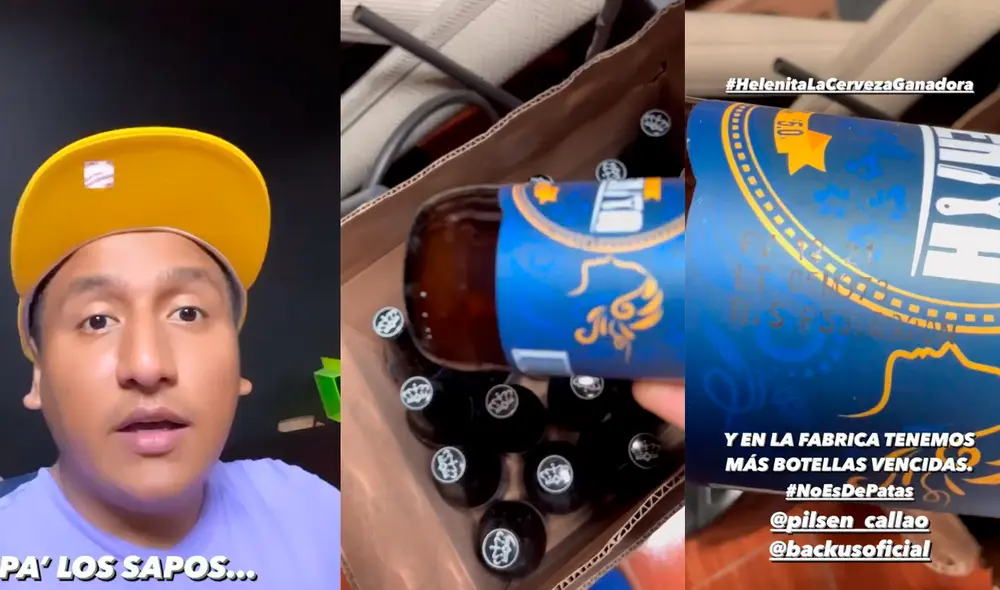 Jorge Luna indignado con Backus al ver sus cervezas Helenita vencidas. Capturas: Instagram Jorge Luna indignado con Backus al ver sus cervezas Helenita vencidas. Capturas: Instagram