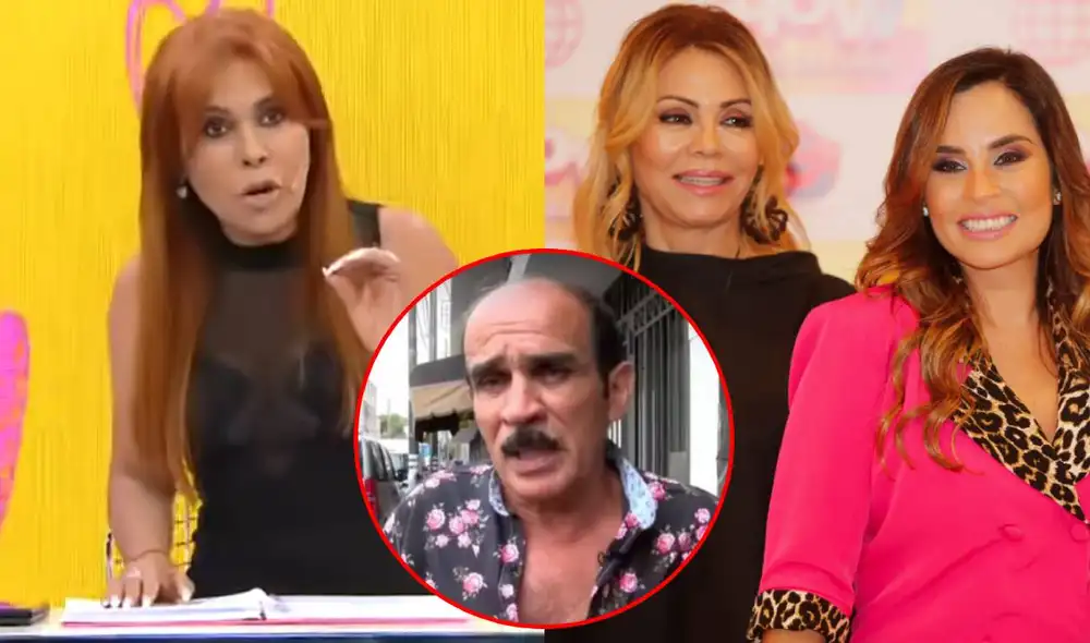 Magaly Medina indignada con padre de Ethel Pozo, defiende a Gisela Valcárcel. Foto: composición/ captura de ATV/ captura de Willax/ La República
