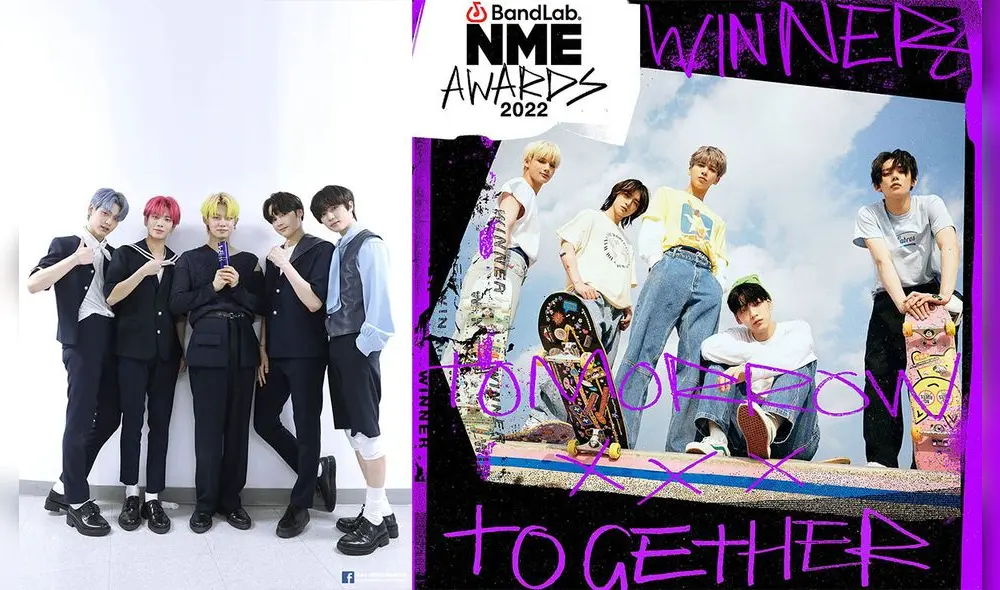 TXT debutó en el 2019 con "CROWN". Foto composición: NME Awards y Facebook