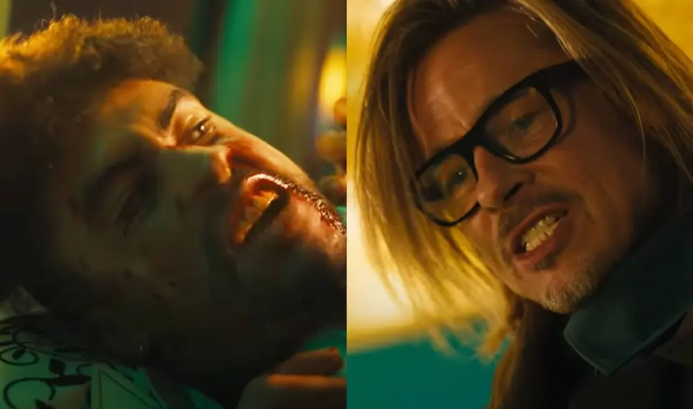 Bad Bunny y Brad Pitt se enfrentan en un duelo a muerte en el nuevo trailer de Bullet Train. Foto: composición LR/ Sony Pictures