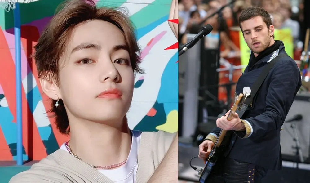 Taehyung y Guy Berryman colaboraron juntos en "My universe" de BTS y Coldplay en el 2021. Foto: composición La República/BIGHIT/Universal