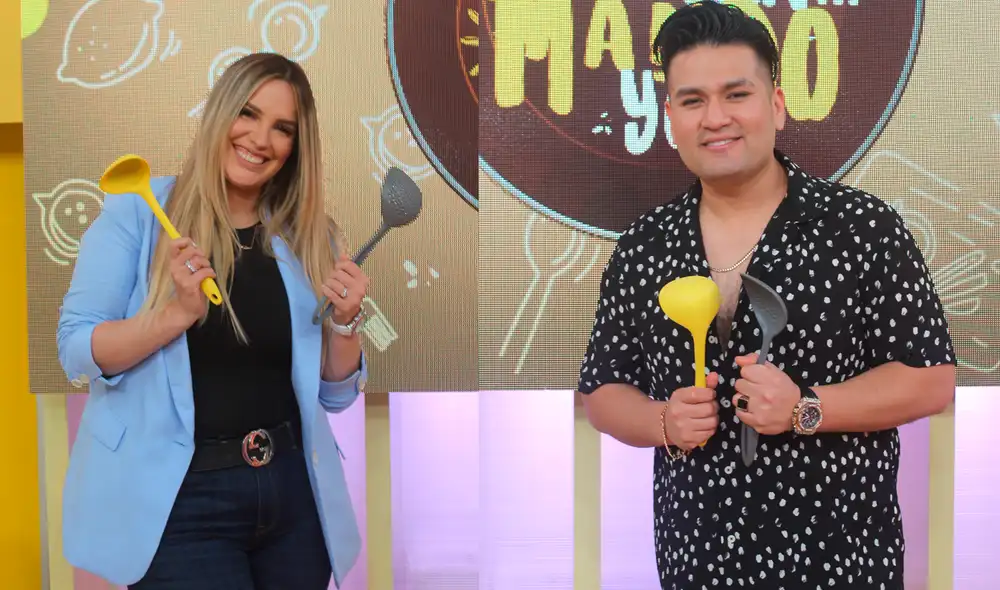 Cassandra Sánchez de Lamadrid y Deyvis Orosco juntos en el programa En esta cocina… mando yo. Foto: Difusión América TV Cassandra Sánchez de Lamadrid y Deyvis Orosco juntos en el programa En esta cocina… mando yo. Foto: Difusión América TV