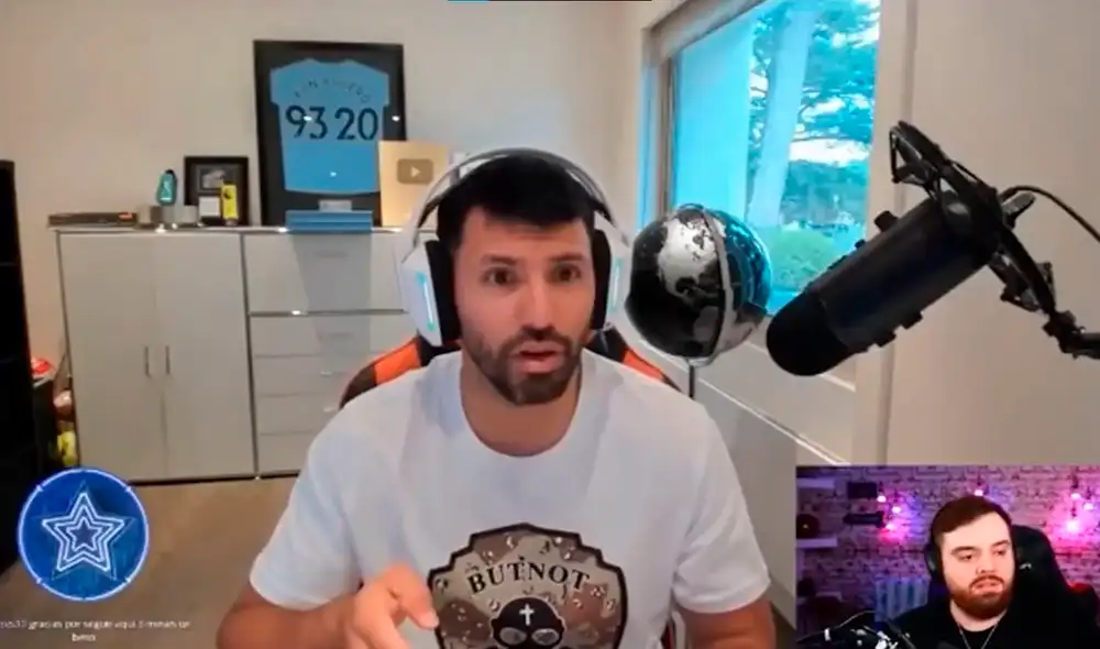 Sergio Agüero en su canal de Twitch con Ibai. Foto: captura
