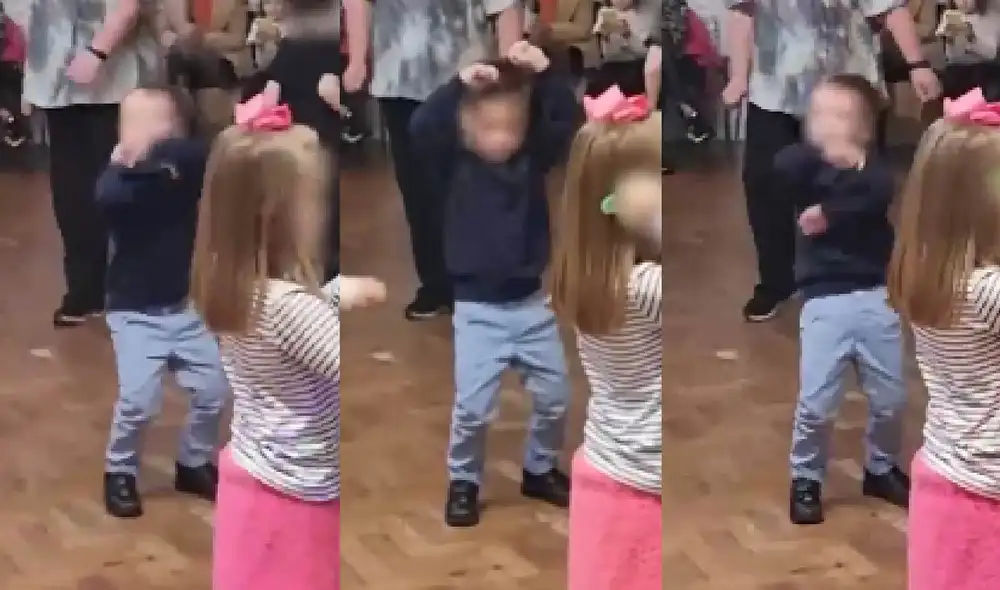 El menor sorprendió a los asistentes de la fiesta con sus excepcionales pasos de baile. Foto: captura de Facebook