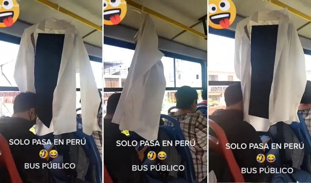 La singular escena en el bus se viralizó en todas las redes y los usuarios compartieron el clip en las diferentes plataformas sociales. Foto: captura de TikTok