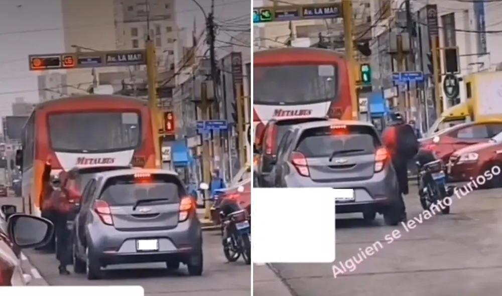 La viral escena tuvo miles de comentarios divididos, donde cada usuario dio su opinión de la reacción del motociclista. Foto: captura de TikTok