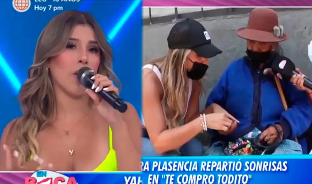 Yahaira Plasencia participó en un segmento de ayuda social. Foto: composición/capturas de América TV