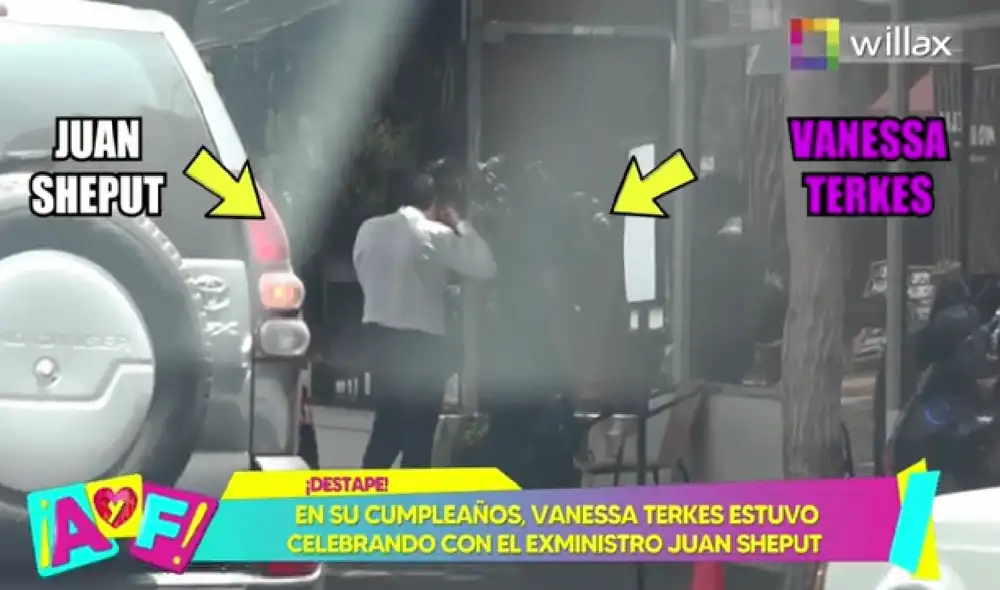 Juan Sheput y Vanessa Terkes son visto juntos en almuerzo. Foto: Screenshot de Amor y fuego