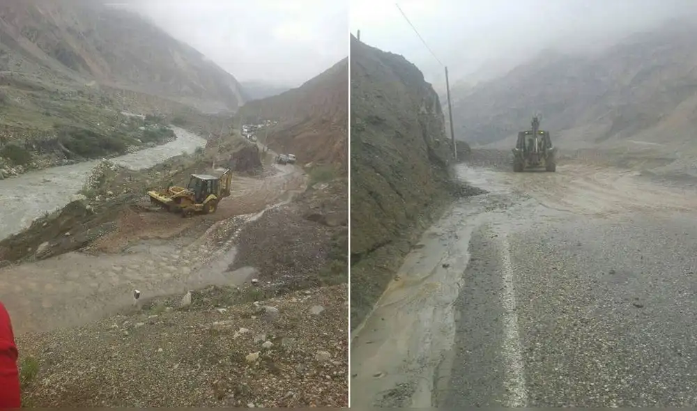 Lluvias provocaron derrumbes en el kilómetro 692 de la vía nacional PN-3N, en el sector Cerro Negro. Foto: COER Áncash Lluvias provocaron derrumbes en el kilómetro 692 de la vía nacional PN-3N, en el sector Cerro Negro. Foto: COER Áncash