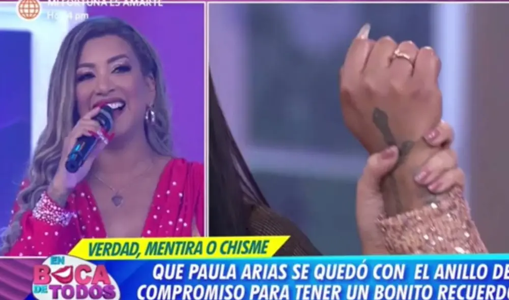 Paula Arias explicó que conserva su anillo de compromiso a pesar de su ruptura. Foto: captura América TV