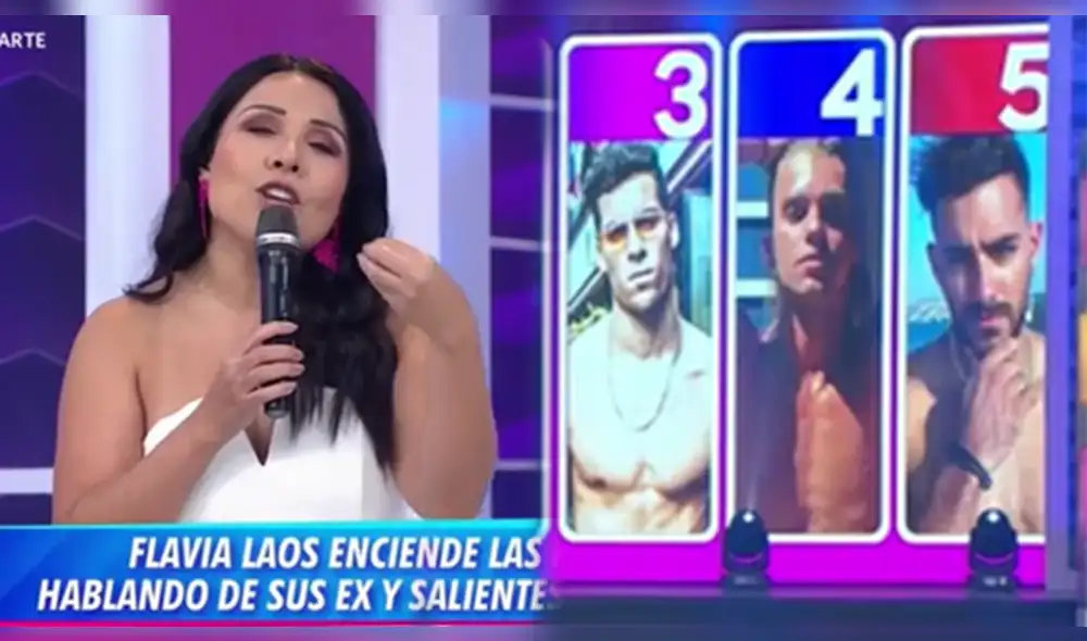 Tula Rodríguez dejó entrever que, el pretendiente favorito de Flavia Laos para ella, era Austin Palao. Foto: composición/captura América TV