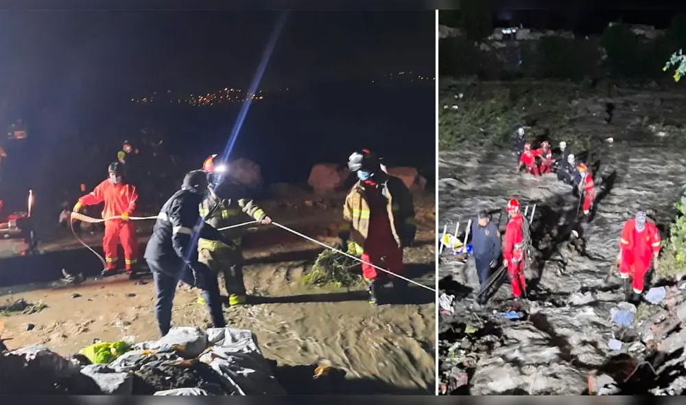 Arequipa. Rescate de personas se concretó luego de varios minutos de trabajo. Foto: PNP