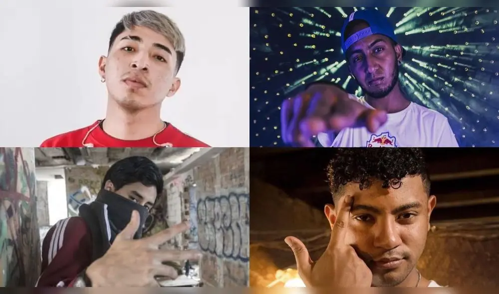 Nekroos, Blackcode, Diego MC y Jaír Wong, participantes de FMS Perú. Foto: composición La República / Urban Roosters / Red Bull Batalla