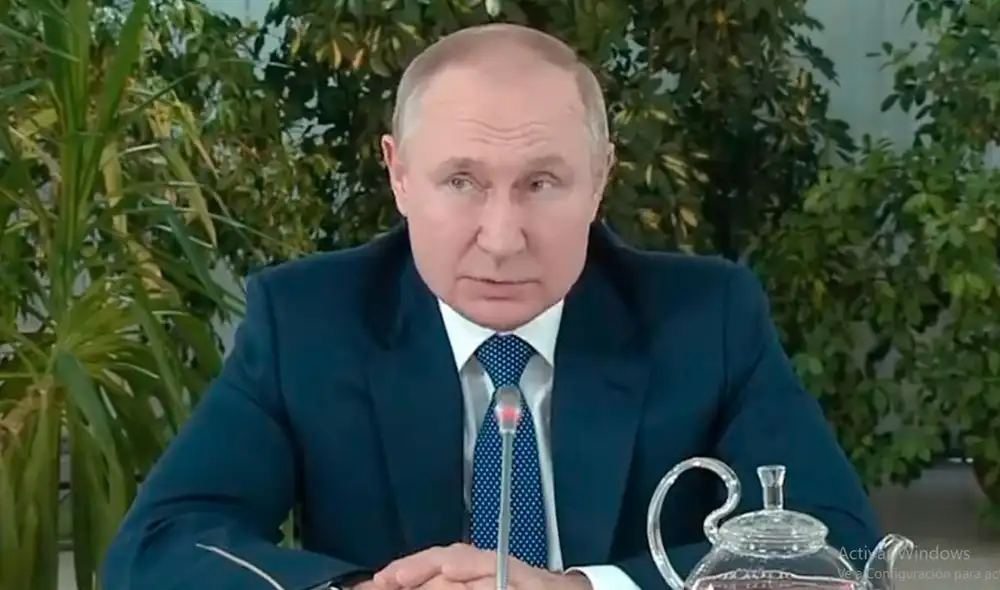 Putin se refirió a la petición del presidente ucraniano, Volodimir Zelenski, a la OTAN de declarar la exclusión aérea sobre su país, que ha sido denegada por la Alianza. Foto: captura - Twitter