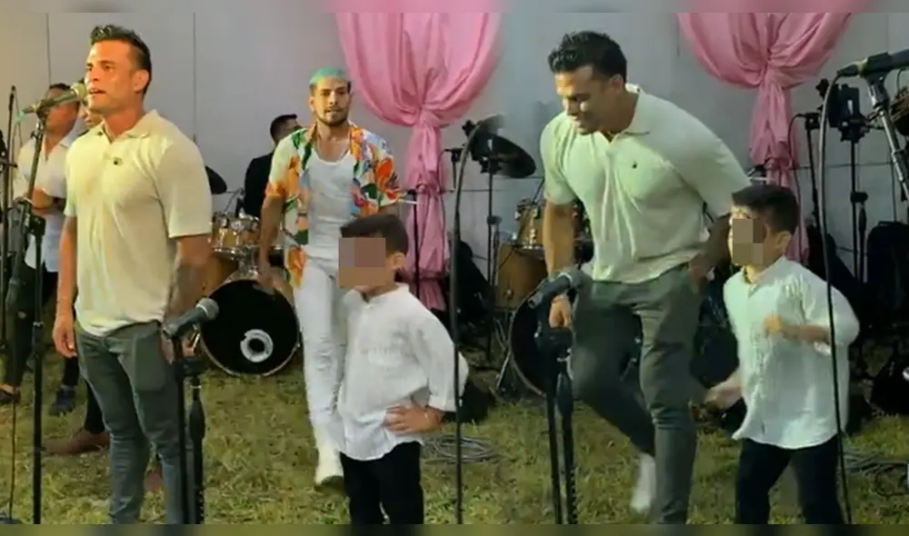 Valentino, el hijo de Christian Domínguez, danzó al ritmo de un pegajoso mix de cumbia. Foto: composición/captura Facebook