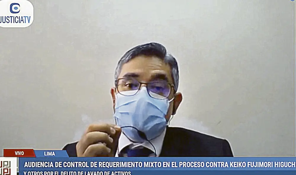 Control. Fiscal Pérez terminó de sustentar su acusación contra Keiko y más de 40 personas. Foto: captura Justicia TV