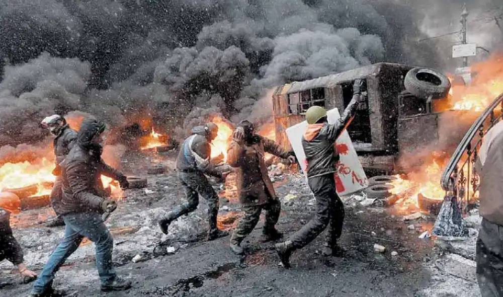 En Netflix. Fotograma de Winter of fire, documental sobre la revolución de 2013-2014. Foto: captura