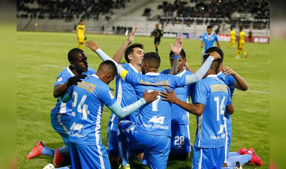 Binacional y el festejo clásico de sus goles en Juliaca. Foto: La República