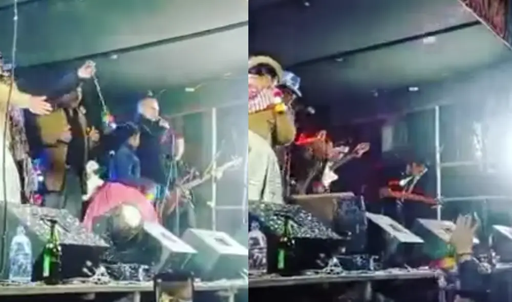 ¡Casi no la cuenta! Diosdado Gaitán Castro se encontraba brindando un concierto cuando de pronto el piso del escenario cedió. Foto:  Diosdado Gaitán Castro /Facebook