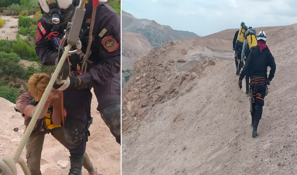 Rescate se realizó el último domingo tras llamada al 105. Foto: PNP Rescate se realizó el último domingo tras llamada al 105. Foto: PNP