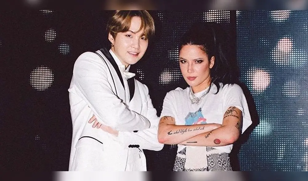 Suga, de BTS, y Halsey en colaboración en "Boy with luv" y "SUGA's interlude". Foto: Instagram