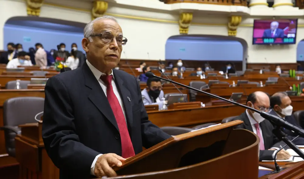 Aníbal Torres expuso este martes ante el Congreso la política general del Gobierno. Foto: Congreso Aníbal Torres expuso este martes ante el Congreso la política general del Gobierno. Foto: Congreso