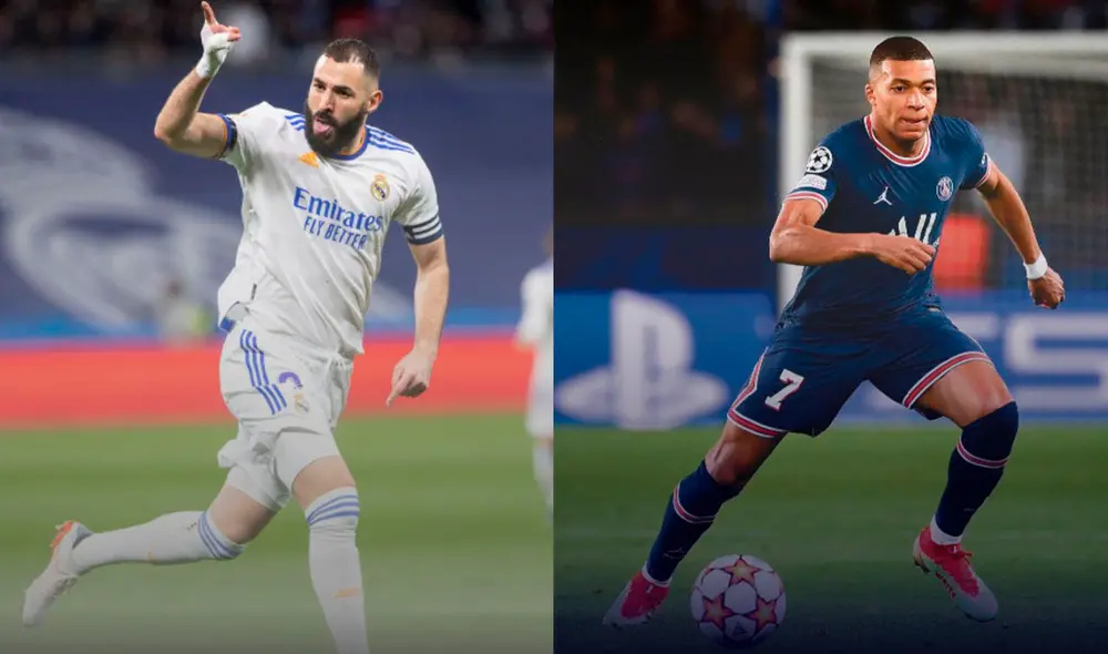 Real Madrid vs. PSG: Karim Benzema y Kylian Mbappé serían titulares en el duelo de Champions League. Foto: composición GLR/AFP/EFE Real Madrid vs. PSG: Karim Benzema y Kylian Mbappé serían titulares en el duelo de Champions League. Foto: composición GLR/AFP/EFE