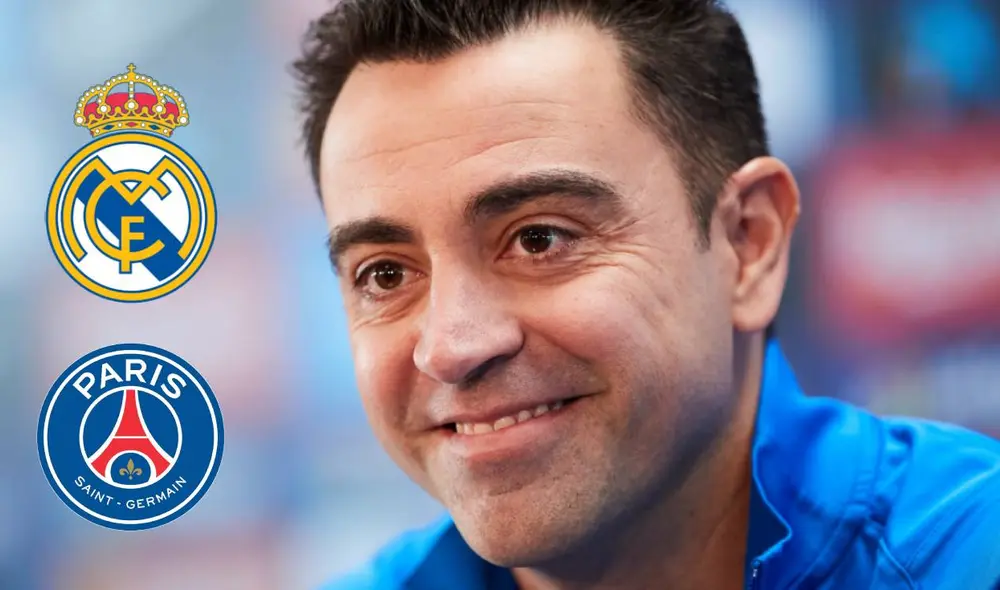 Lo mirará. Xavi estará pendiente de lo que suceda en el duelo entre Real Madrid y PSG por Champions League. Foto: composición EFE Lo mirará. Xavi estará pendiente de lo que suceda en el duelo entre Real Madrid y PSG por Champions League. Foto: composición EFE