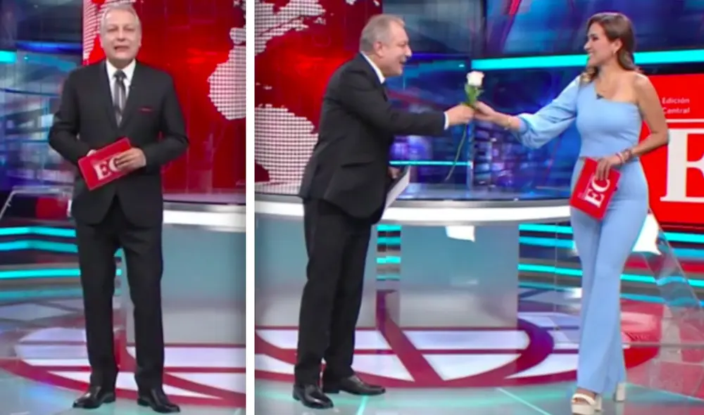 “Para ti, Alvina, esta rosa en representación de todo el canal”, dijo Gunter Rave al inicio del programa. Foto: captura América TV