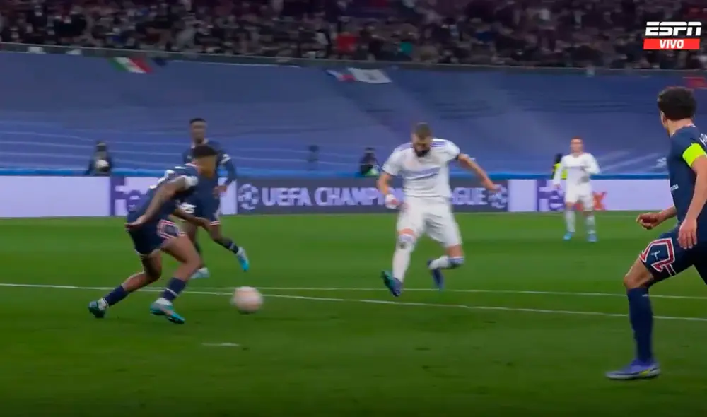 Karim Benzema anotó un triplete contra PSG. Foto: captura ESPN