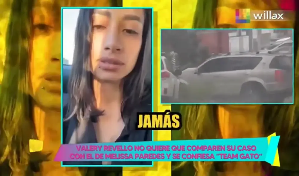 Valery Revello niega haber estado en una relación con Sergio Peña cuando la encontraron con tablista. Foto: Willax TV.