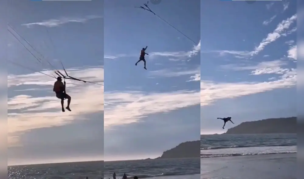 Turista se cae de parapente en playas de Mazatlán. Foto: Owner Turista se cae de parapente en playas de Mazatlán. Foto: Owner