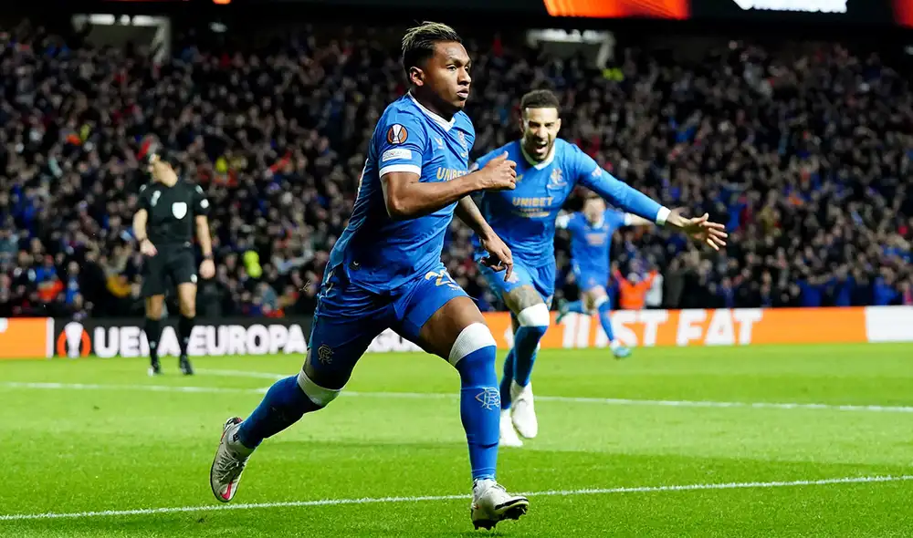 Alfredo Morelos, del Rangers, marcó su gol número 32 en la competencia. Foto: UEFA Europa League Alfredo Morelos, del Rangers, marcó su gol número 32 en la competencia. Foto: UEFA Europa League