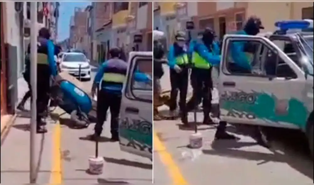 Acto violento de serenos contra vendedor informal quedó registrado en imágenes de vídeo. Foto: captura de vídeo Acto violento de serenos contra vendedor informal quedó registrado en imágenes de vídeo. Foto: captura de vídeo