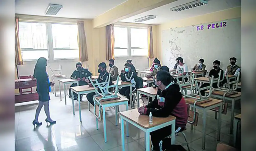 Dos años después. El regreso a la presencialidad en los colegios públicos será gradual. Foto: Rodrigo Talavera