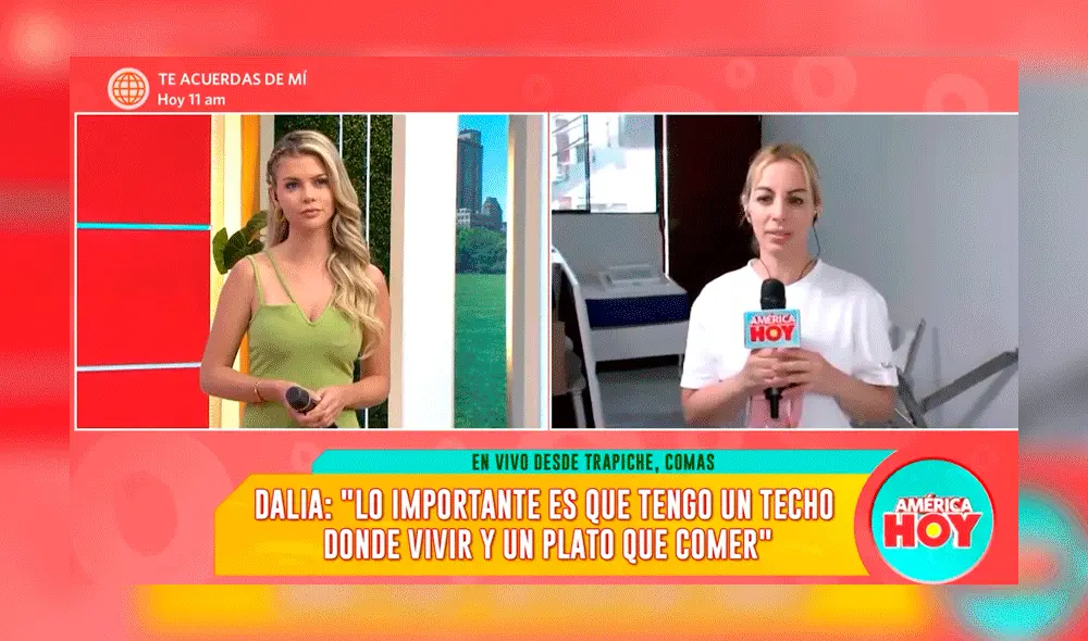 Brunella Horna le consultó a Dalia Durán cómo va su búsqueda de trabajo desde que fue desalojada. Foto: captura de América hoy