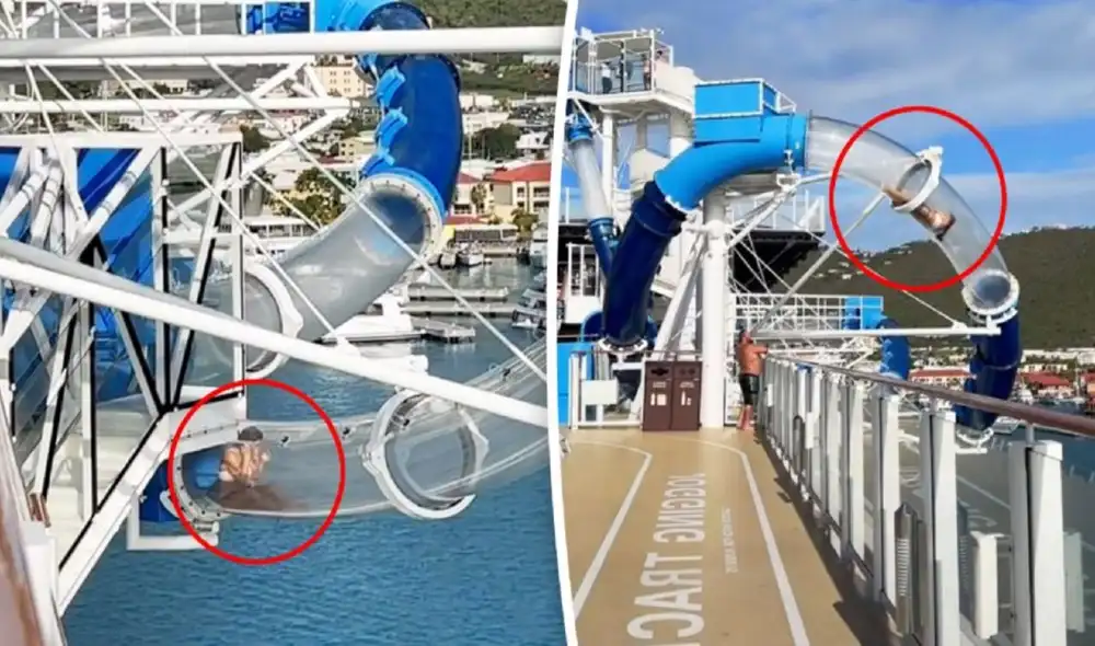 Por fortuna, la joven pudo ser liberada rápidamente. Foto: captura de TikTok Por fortuna, la joven pudo ser liberada rápidamente. Foto: captura de TikTok