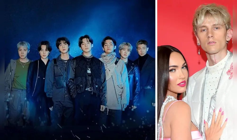 Los chicos de BTS son amigos de Machine Gun Kelly. Foto: composición/Webtoon fandom/Glamour